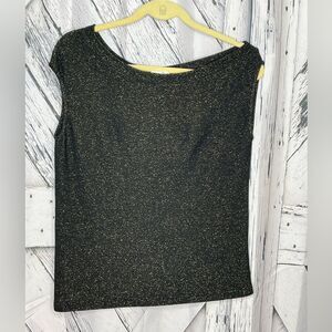Elan Black and Gold Sparkle Blouse